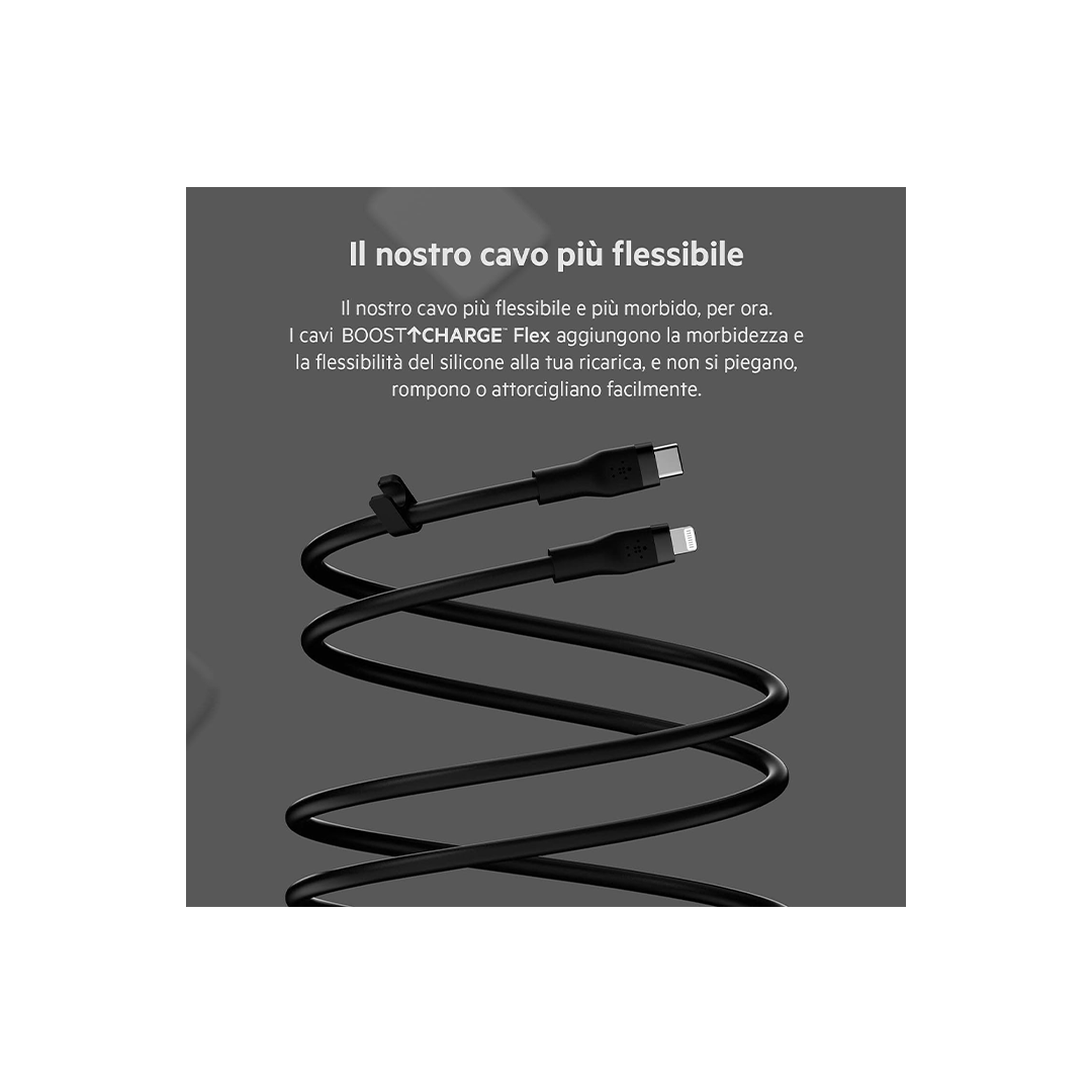 Belkin BoostCharge Flex Silicone USB Type C to Lightning Cable - 3M in Qatar Belkin BoostCharge Flex Silicone USB Type C to Lightning Cable - 3M in Qatar